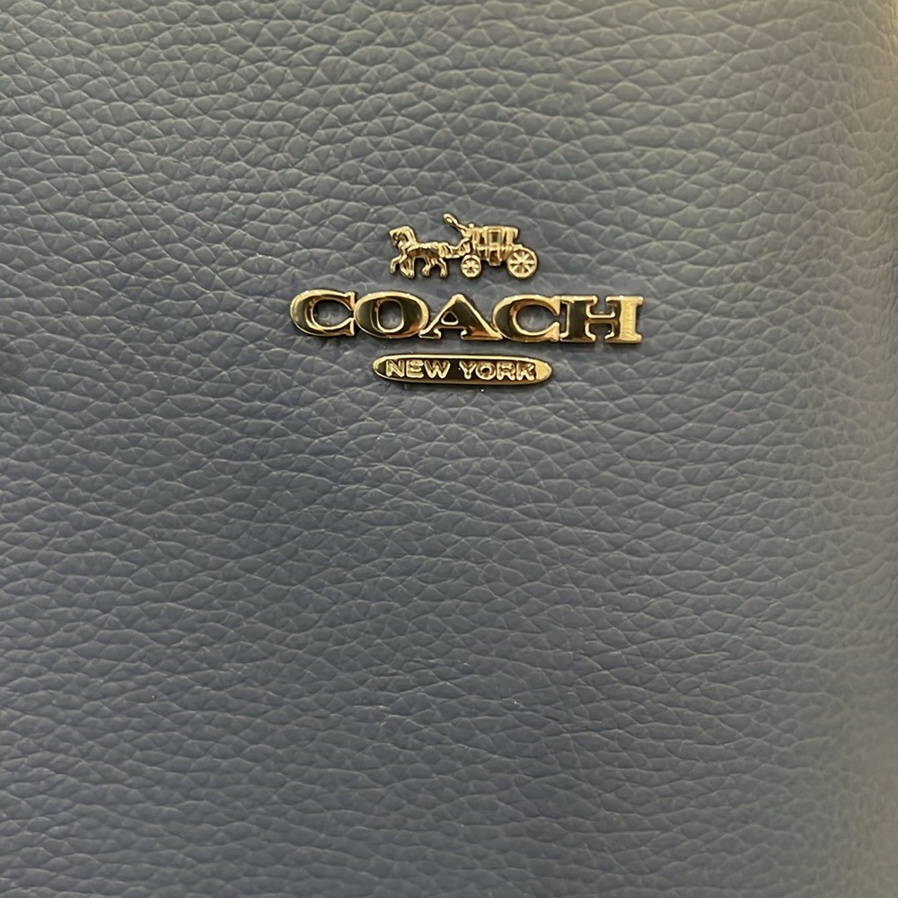 Coach Mollie Blue Tote leather Bag. Silver hardware Retail $378 style 1671 - Picture 6 of 16